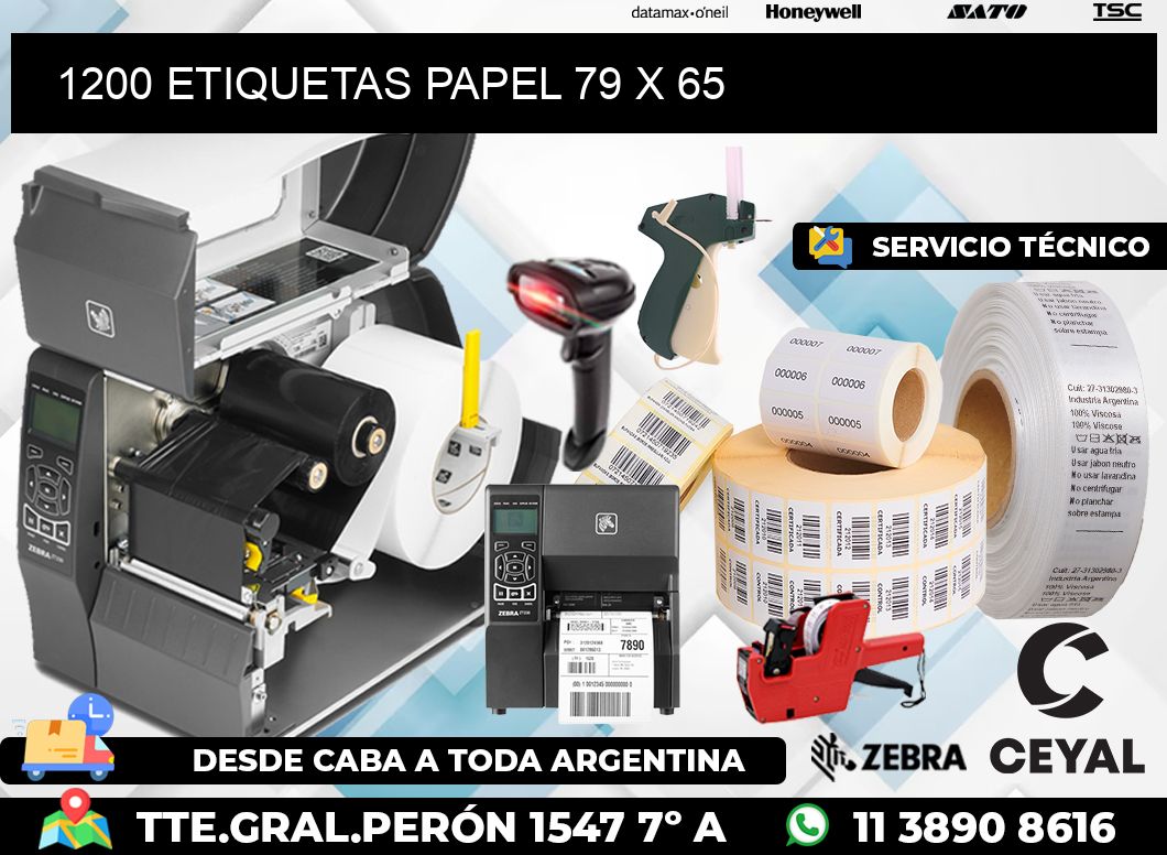 1200 ETIQUETAS PAPEL 79 x 65