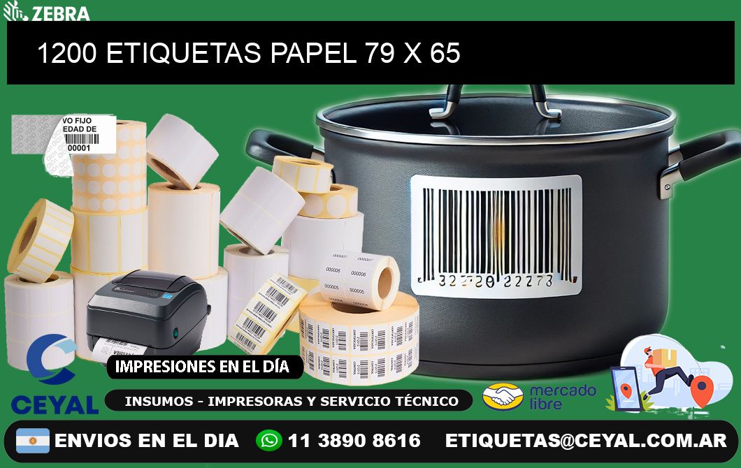 1200 ETIQUETAS PAPEL 79 x 65
