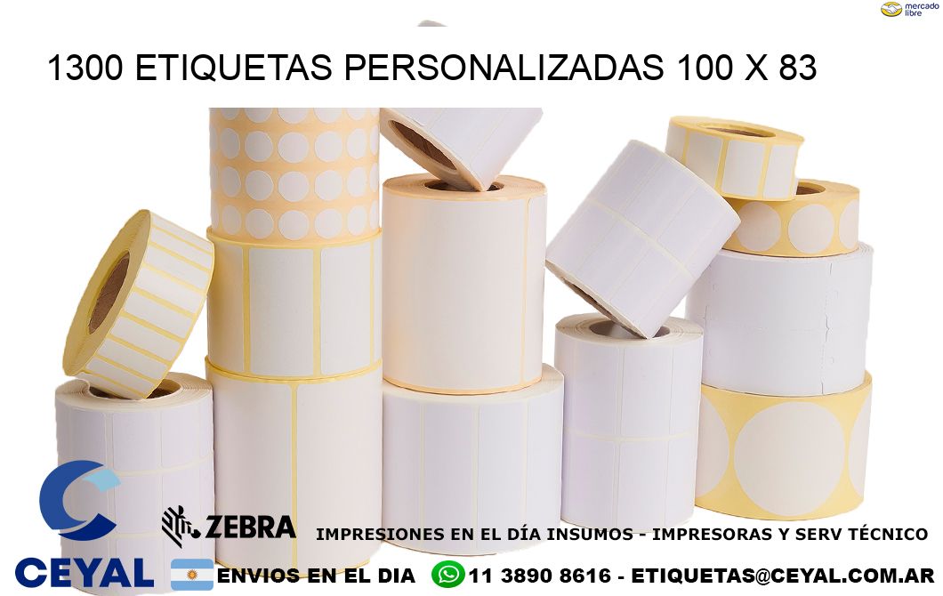 1300 ETIQUETAS PERSONALIZADAS 100 x 83