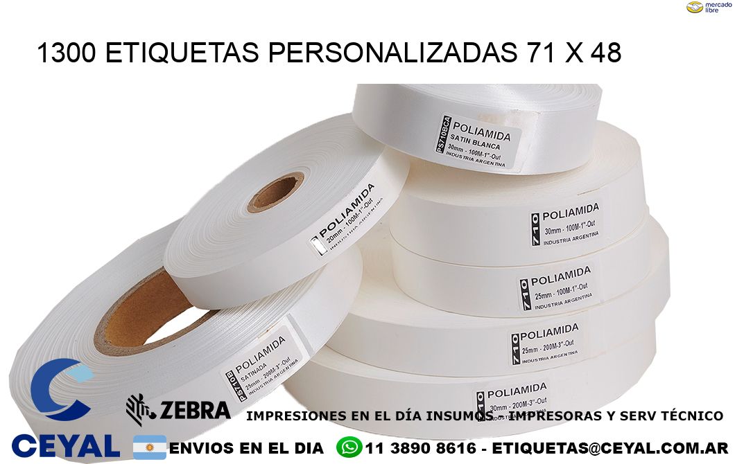 1300 ETIQUETAS PERSONALIZADAS 71 x 48