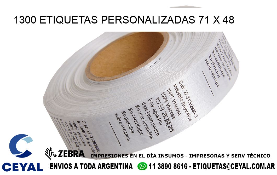 1300 ETIQUETAS PERSONALIZADAS 71 x 48