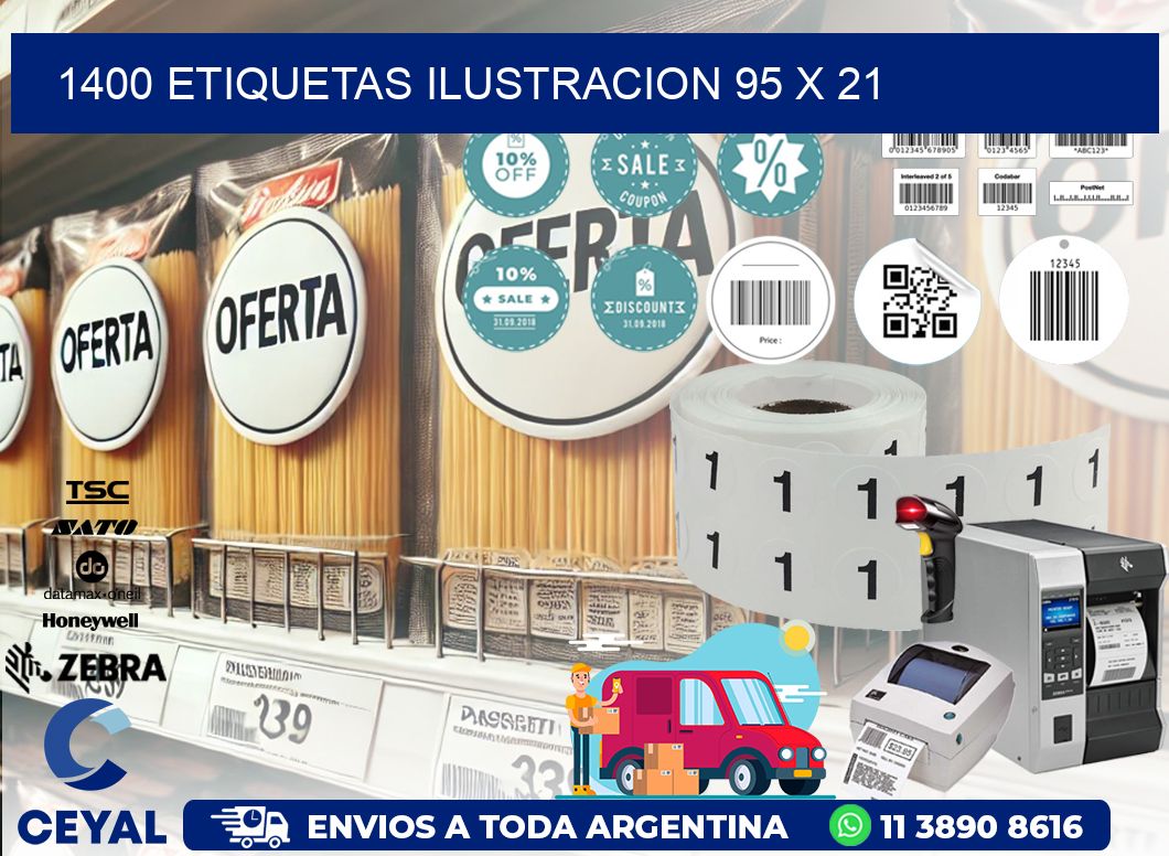 1400 ETIQUETAS ILUSTRACION 95 x 21