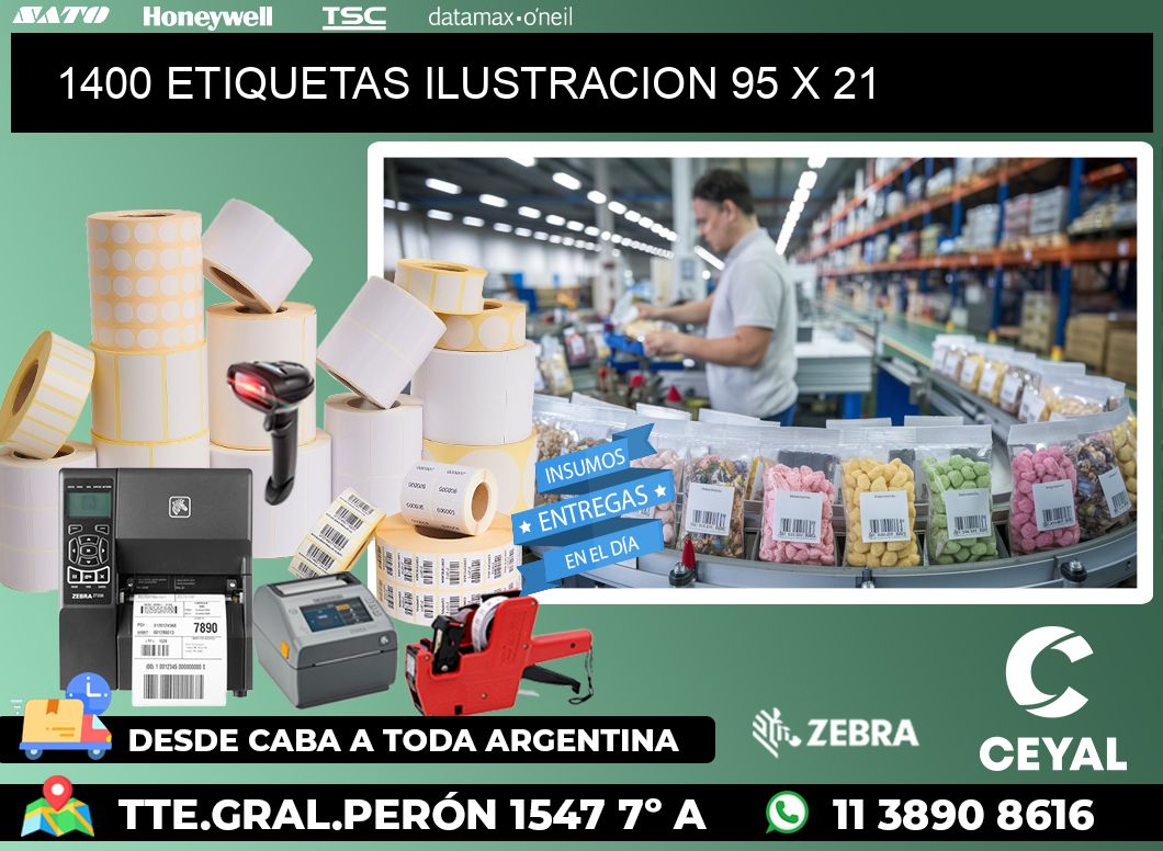 1400 ETIQUETAS ILUSTRACION 95 x 21