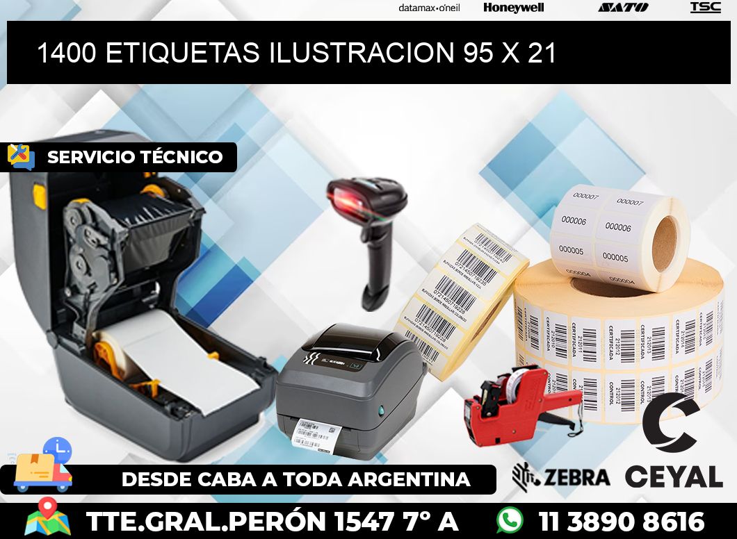 1400 ETIQUETAS ILUSTRACION 95 x 21