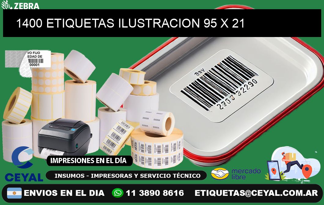 1400 ETIQUETAS ILUSTRACION 95 x 21