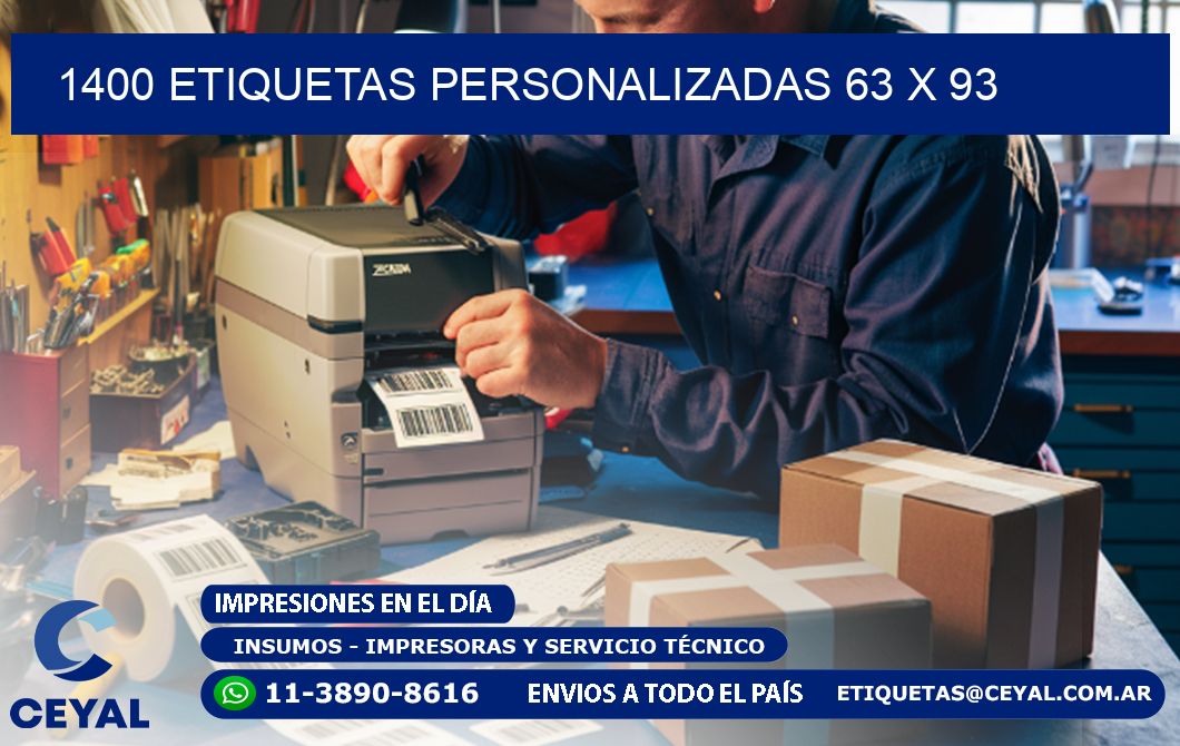 1400 ETIQUETAS PERSONALIZADAS 63 x 93