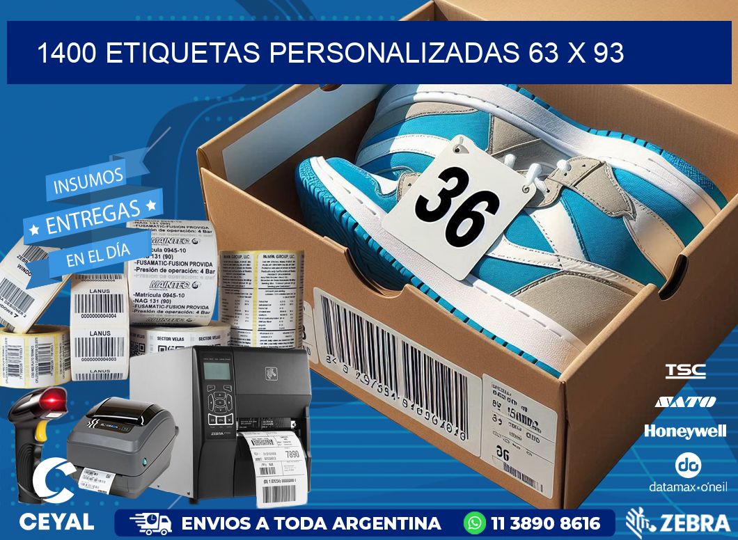 1400 ETIQUETAS PERSONALIZADAS 63 x 93