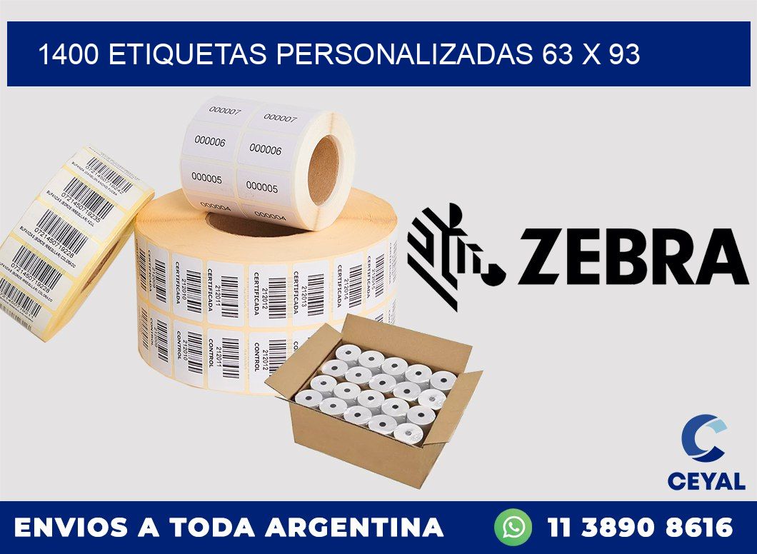 1400 ETIQUETAS PERSONALIZADAS 63 x 93