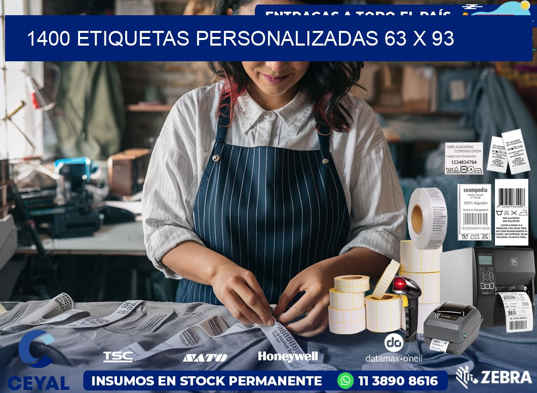 1400 ETIQUETAS PERSONALIZADAS 63 x 93