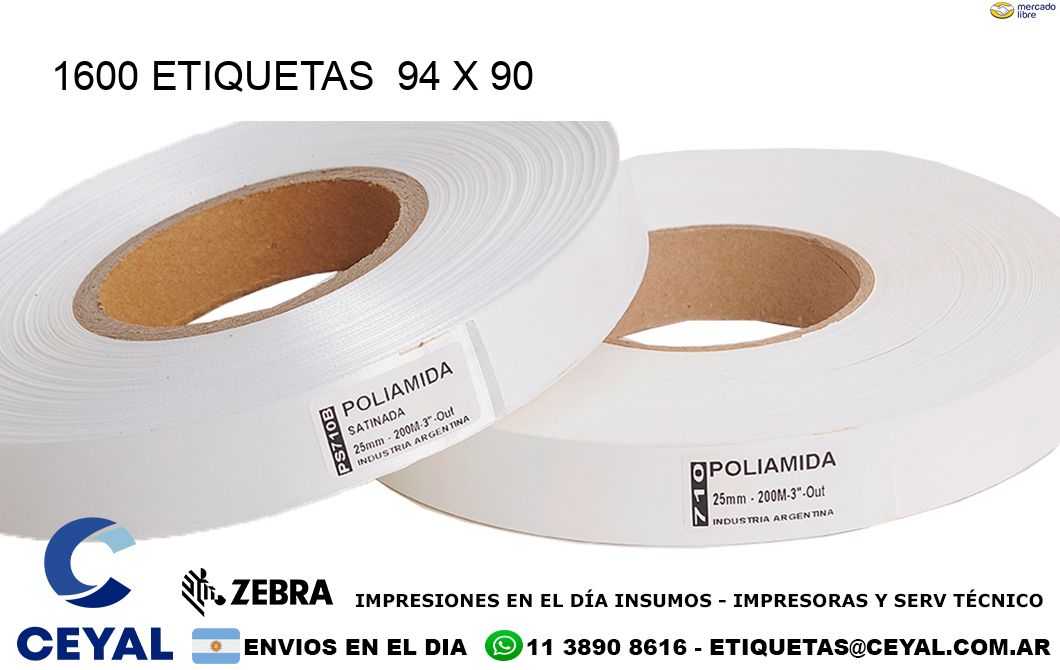 1600 ETIQUETAS  94 x 90