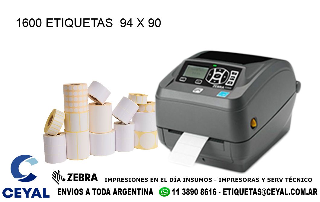 1600 ETIQUETAS  94 x 90