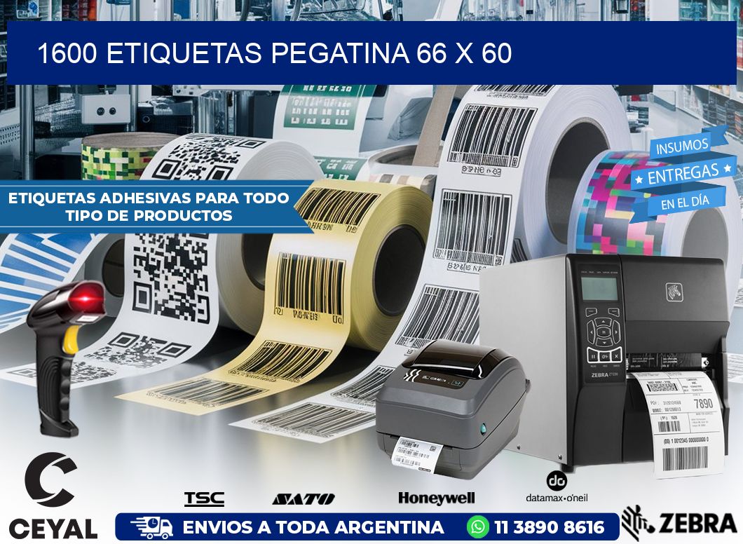 1600 ETIQUETAS PEGATINA 66 x 60