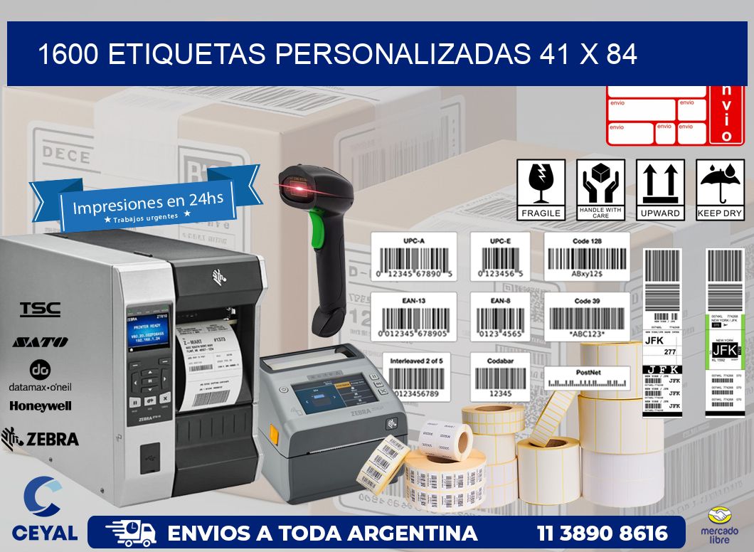 1600 ETIQUETAS PERSONALIZADAS 41 x 84