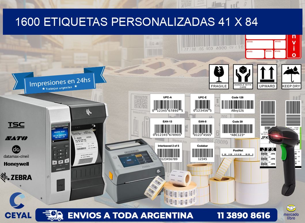 1600 ETIQUETAS PERSONALIZADAS 41 x 84