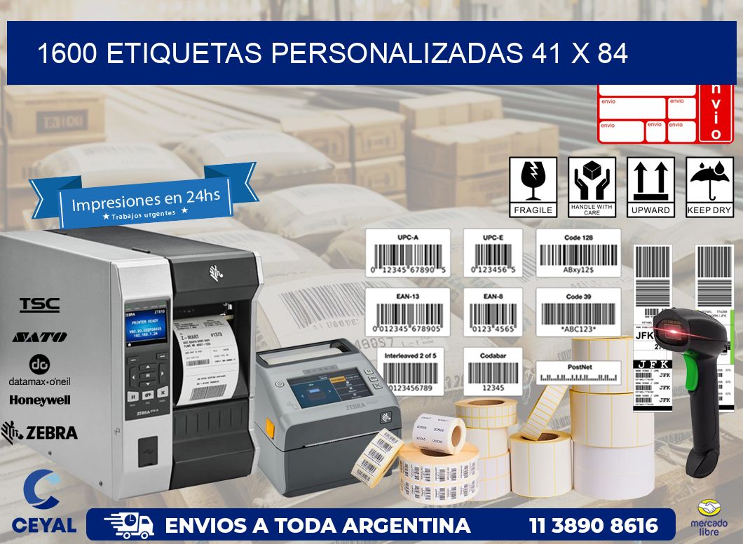 1600 ETIQUETAS PERSONALIZADAS 41 x 84