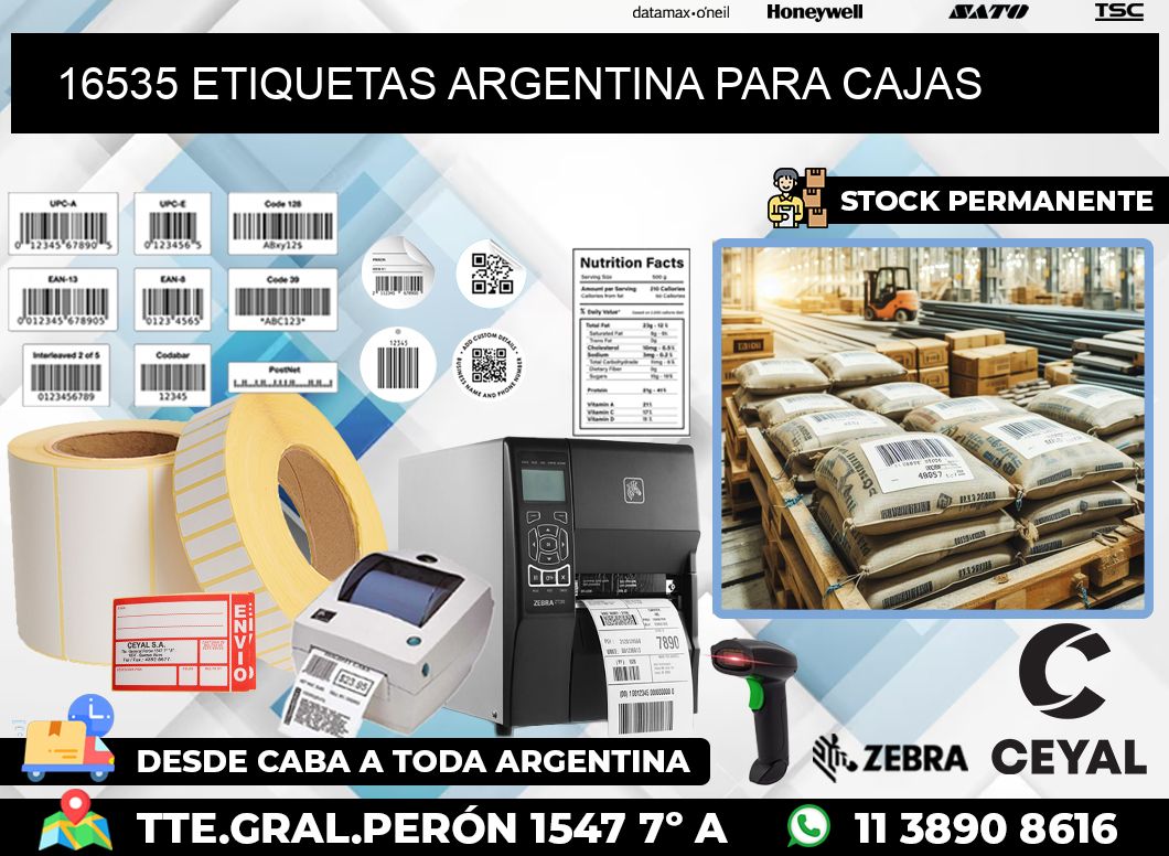 16535 ETIQUETAS ARGENTINA PARA CAJAS