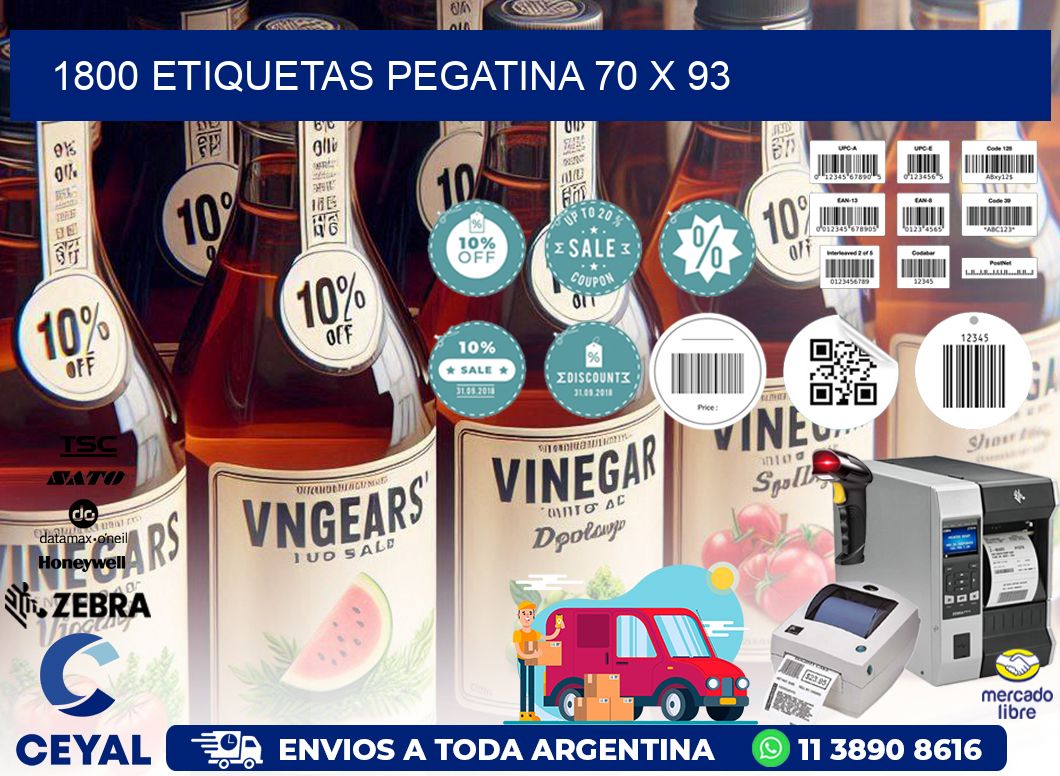 1800 ETIQUETAS PEGATINA 70 x 93