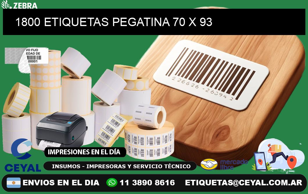 1800 ETIQUETAS PEGATINA 70 x 93