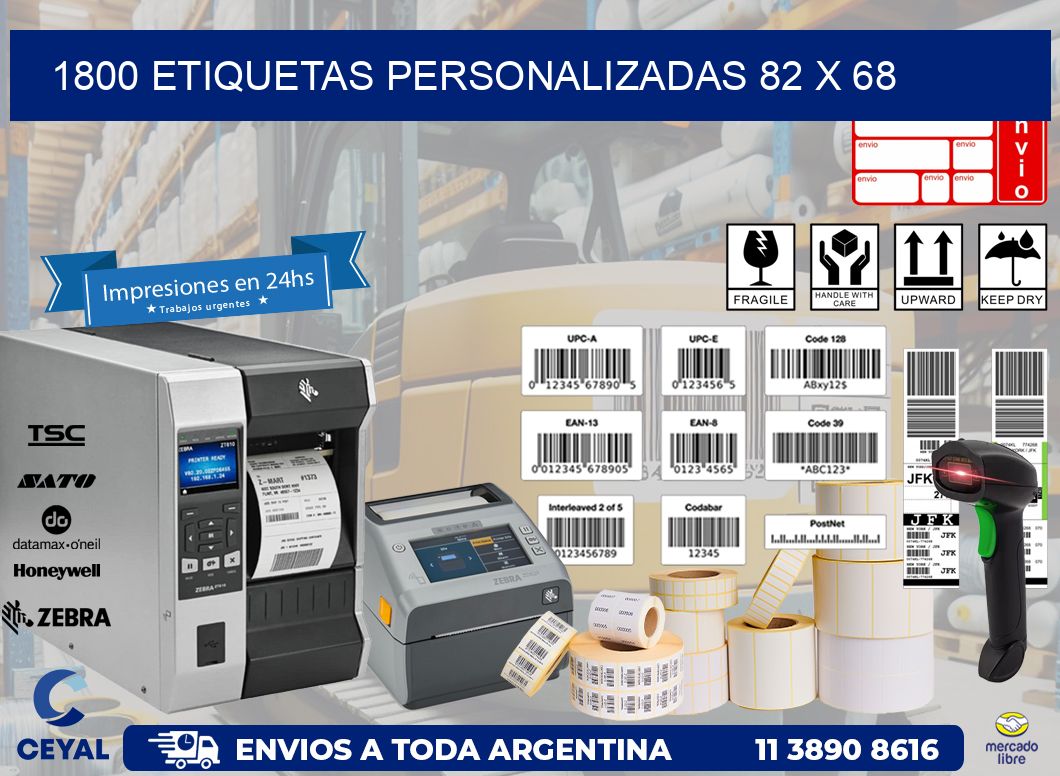1800 ETIQUETAS PERSONALIZADAS 82 x 68