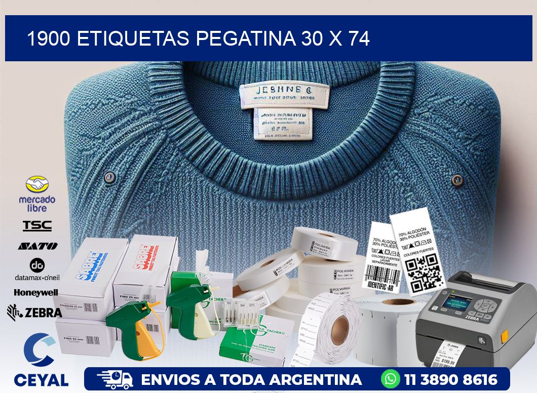 1900 ETIQUETAS PEGATINA 30 x 74