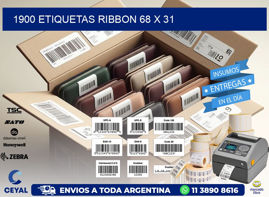 1900 ETIQUETAS RIBBON 68 x 31