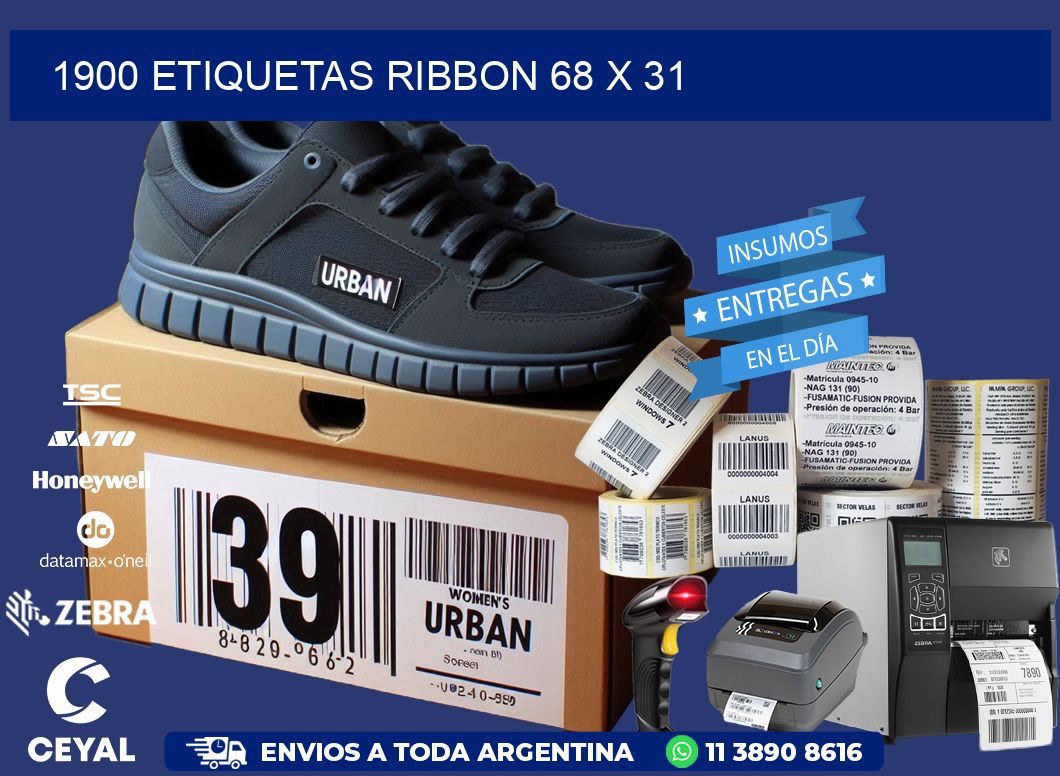 1900 ETIQUETAS RIBBON 68 x 31