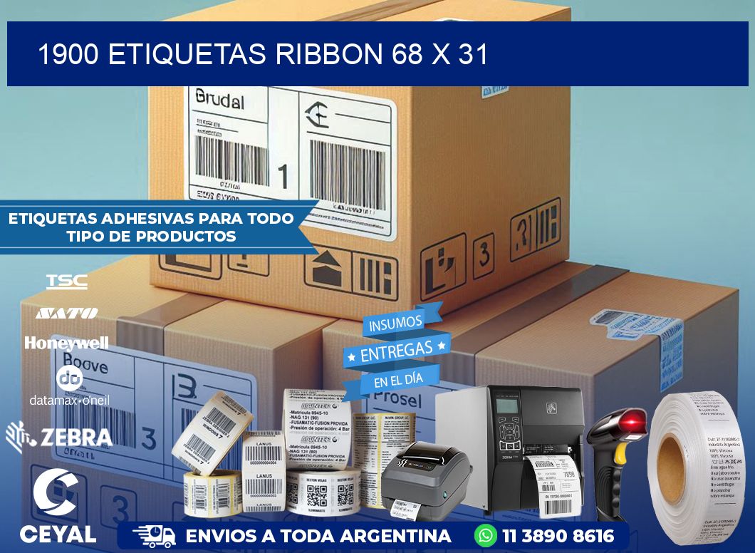 1900 ETIQUETAS RIBBON 68 x 31