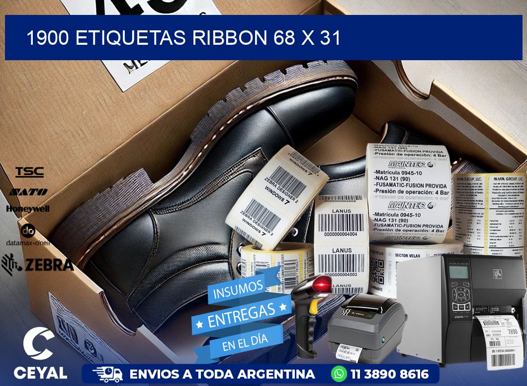 1900 ETIQUETAS RIBBON 68 x 31