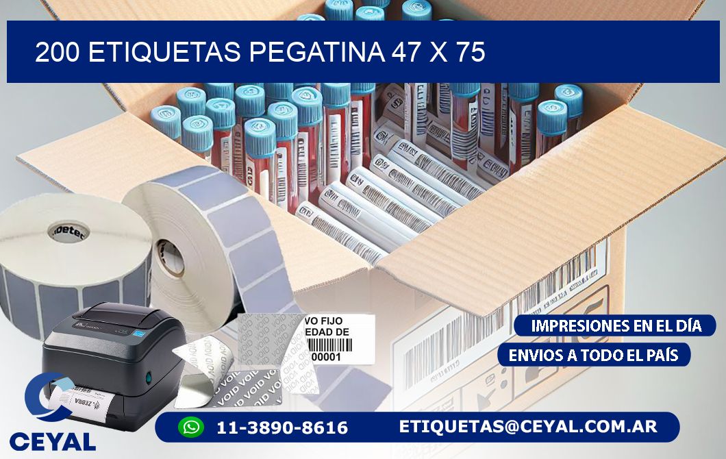 200 ETIQUETAS PEGATINA 47 x 75