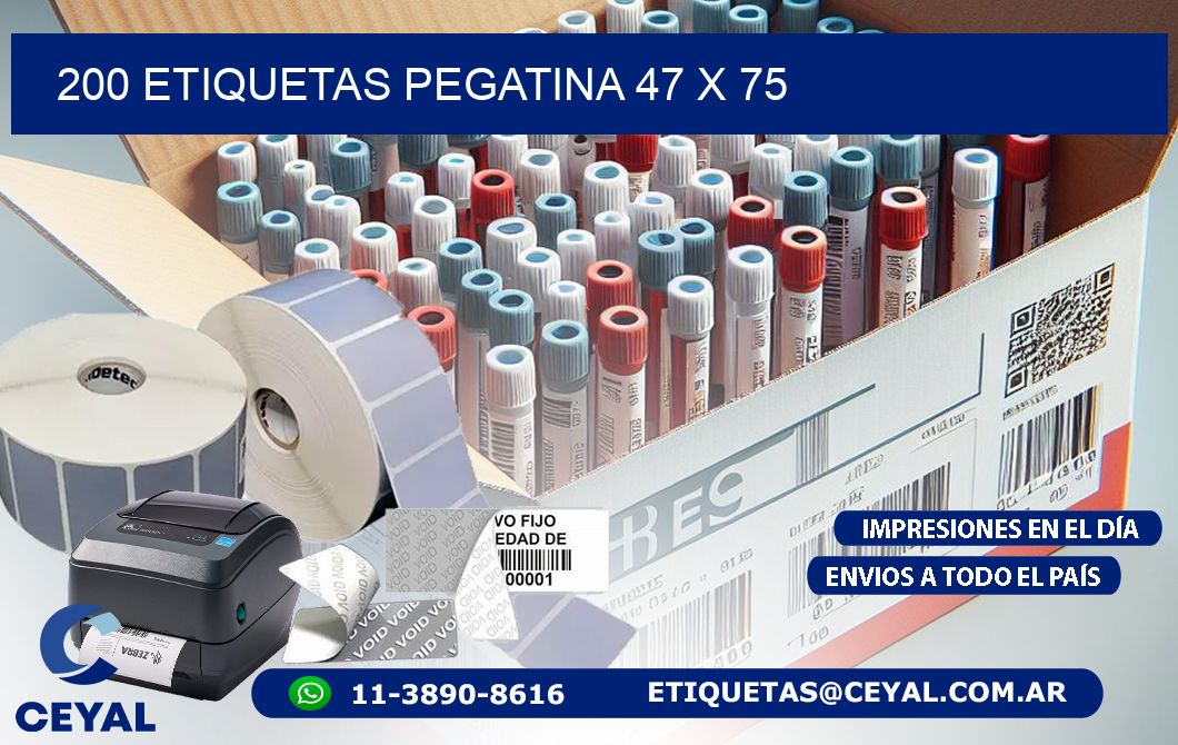 200 ETIQUETAS PEGATINA 47 x 75