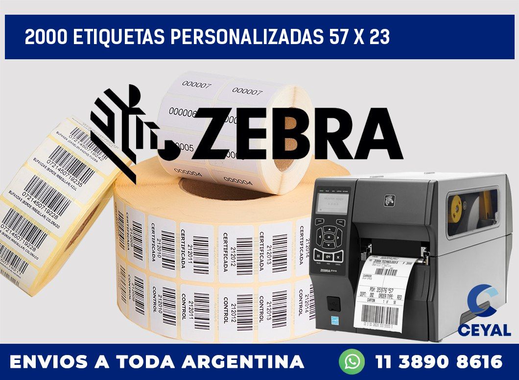 2000 ETIQUETAS PERSONALIZADAS 57 x 23