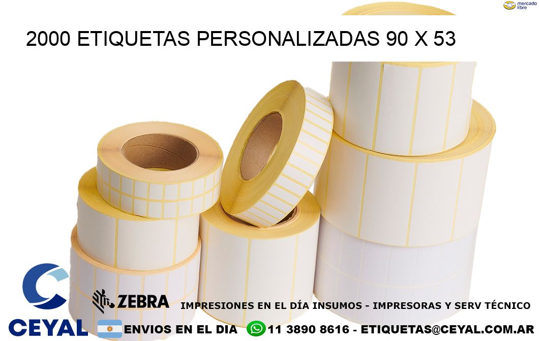 2000 ETIQUETAS PERSONALIZADAS 90 x 53