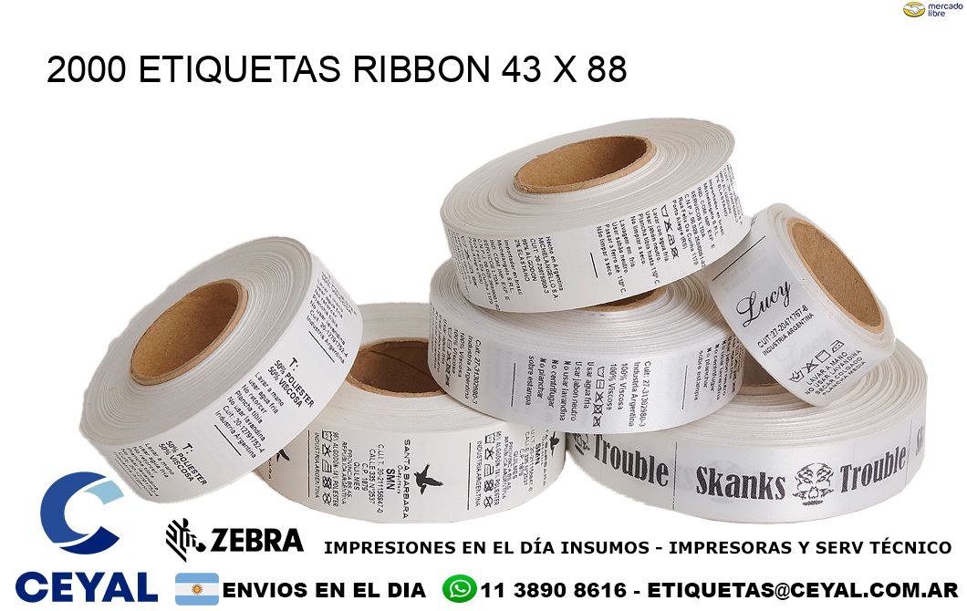 2000 ETIQUETAS RIBBON 43 x 88