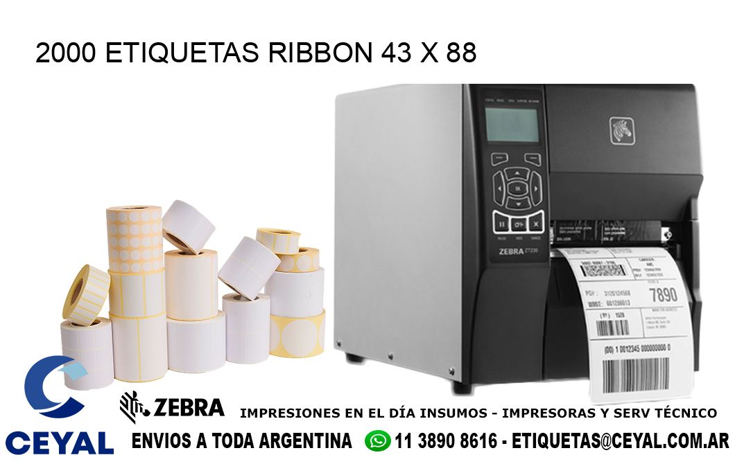 2000 ETIQUETAS RIBBON 43 x 88