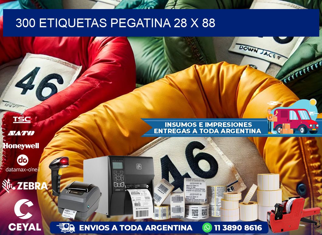 300 ETIQUETAS PEGATINA 28 x 88