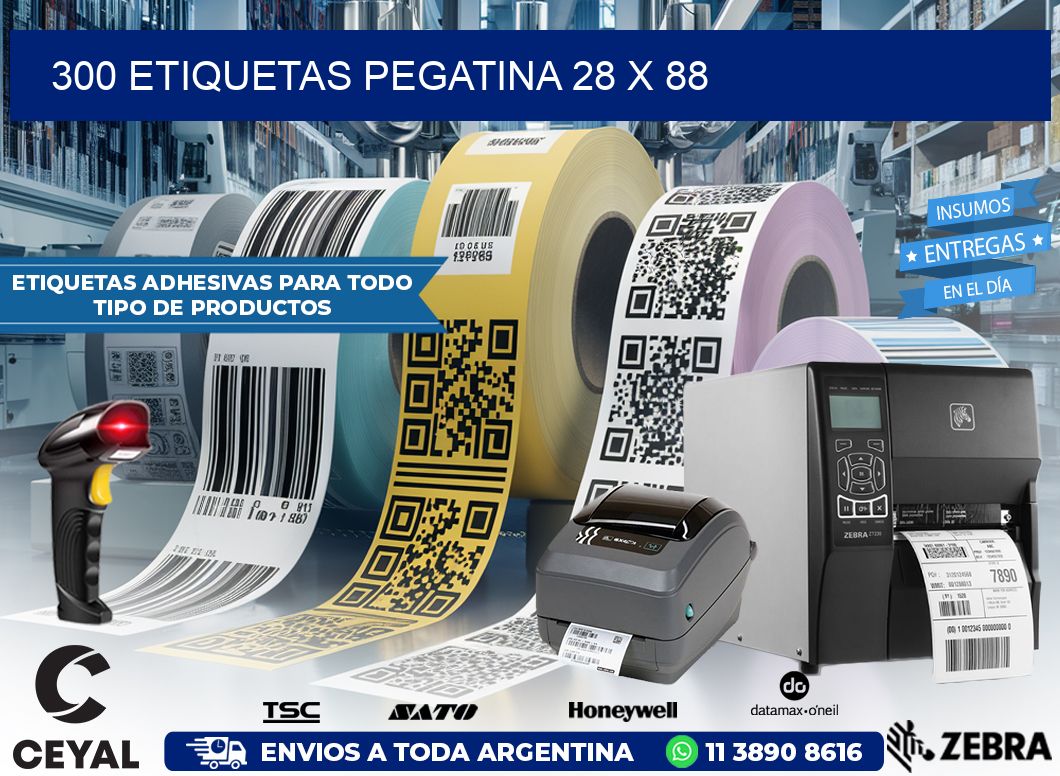 300 ETIQUETAS PEGATINA 28 x 88