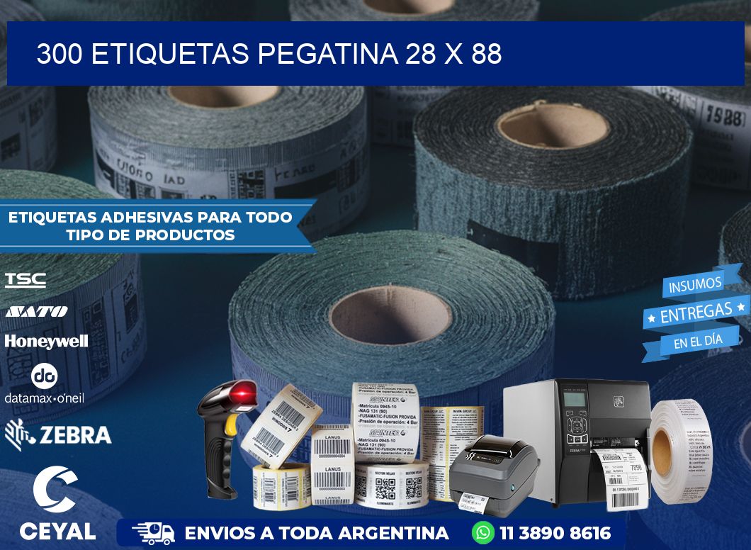 300 ETIQUETAS PEGATINA 28 x 88