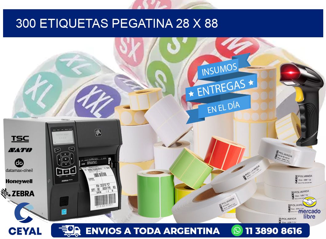 300 ETIQUETAS PEGATINA 28 x 88