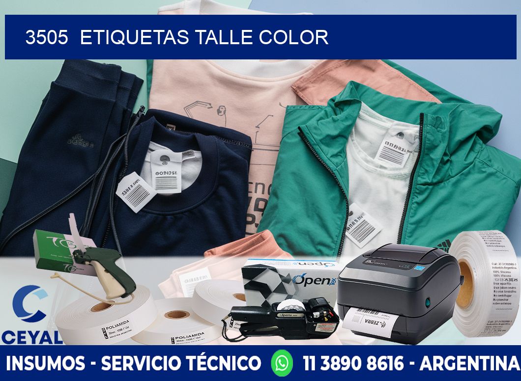 3505  ETIQUETAS TALLE COLOR