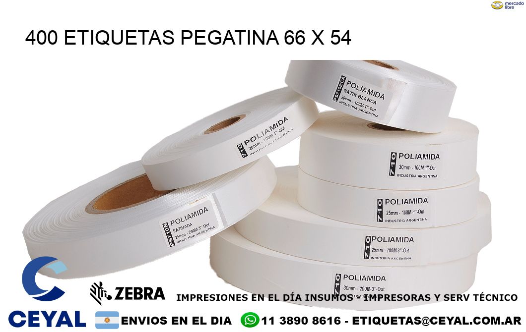 400 ETIQUETAS PEGATINA 66 x 54