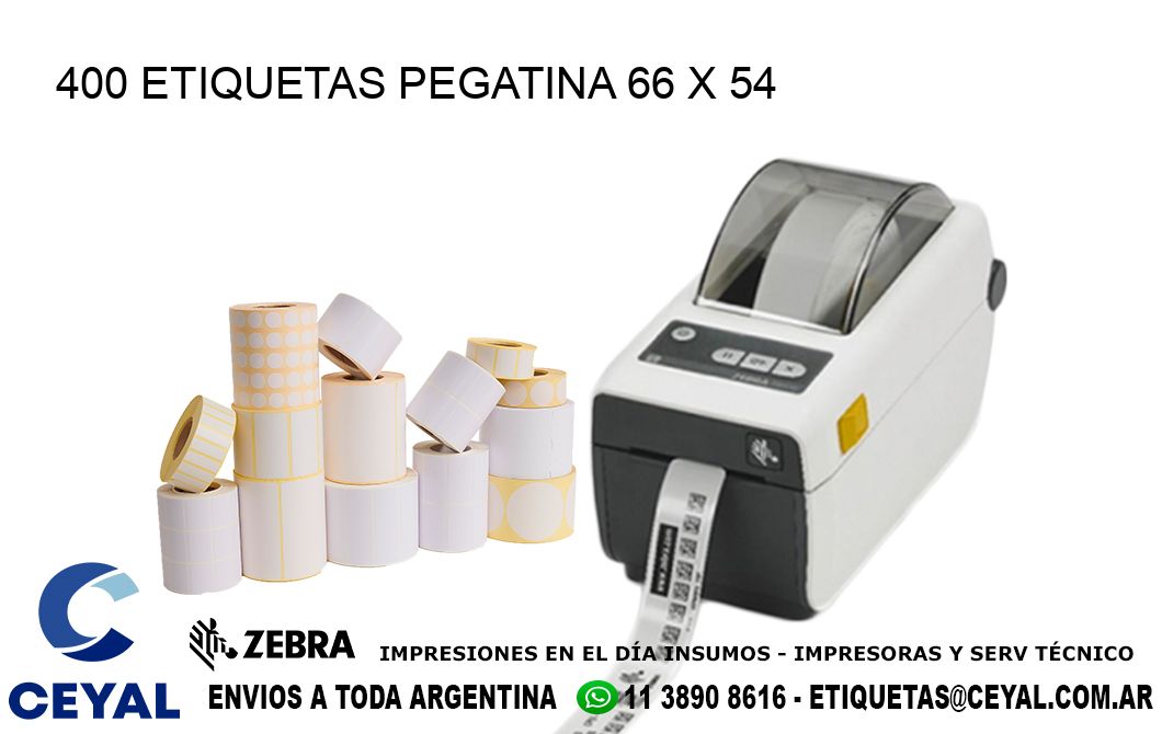 400 ETIQUETAS PEGATINA 66 x 54