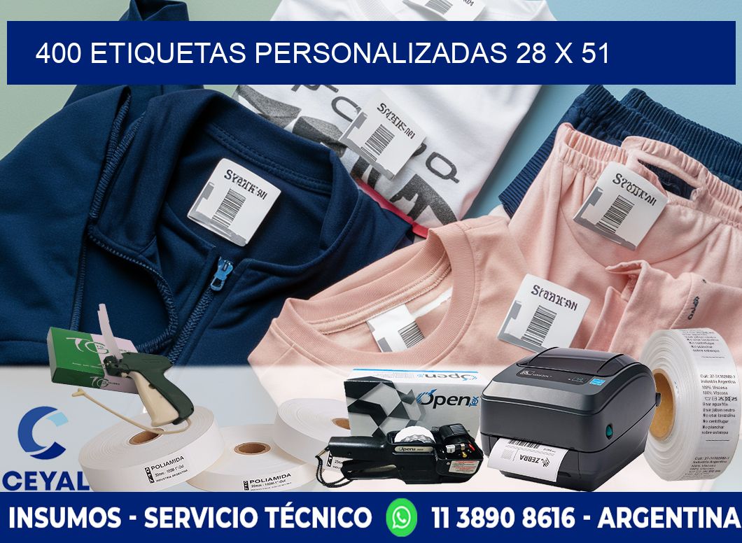 400 ETIQUETAS PERSONALIZADAS 28 x 51