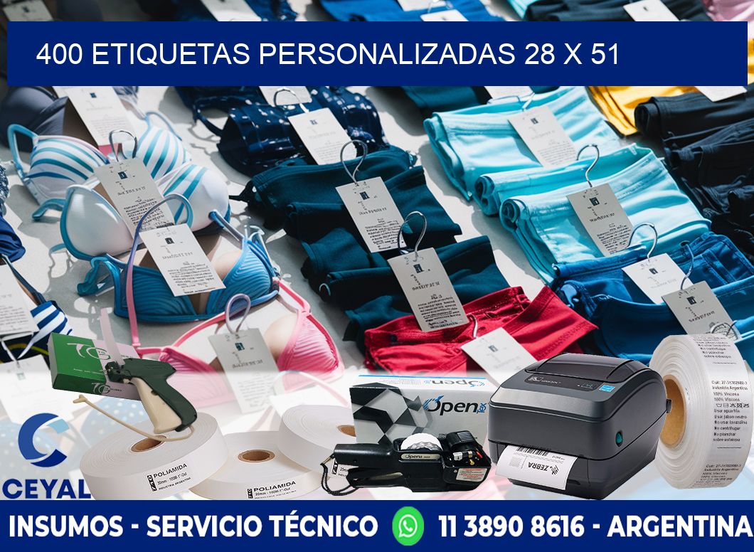 400 ETIQUETAS PERSONALIZADAS 28 x 51
