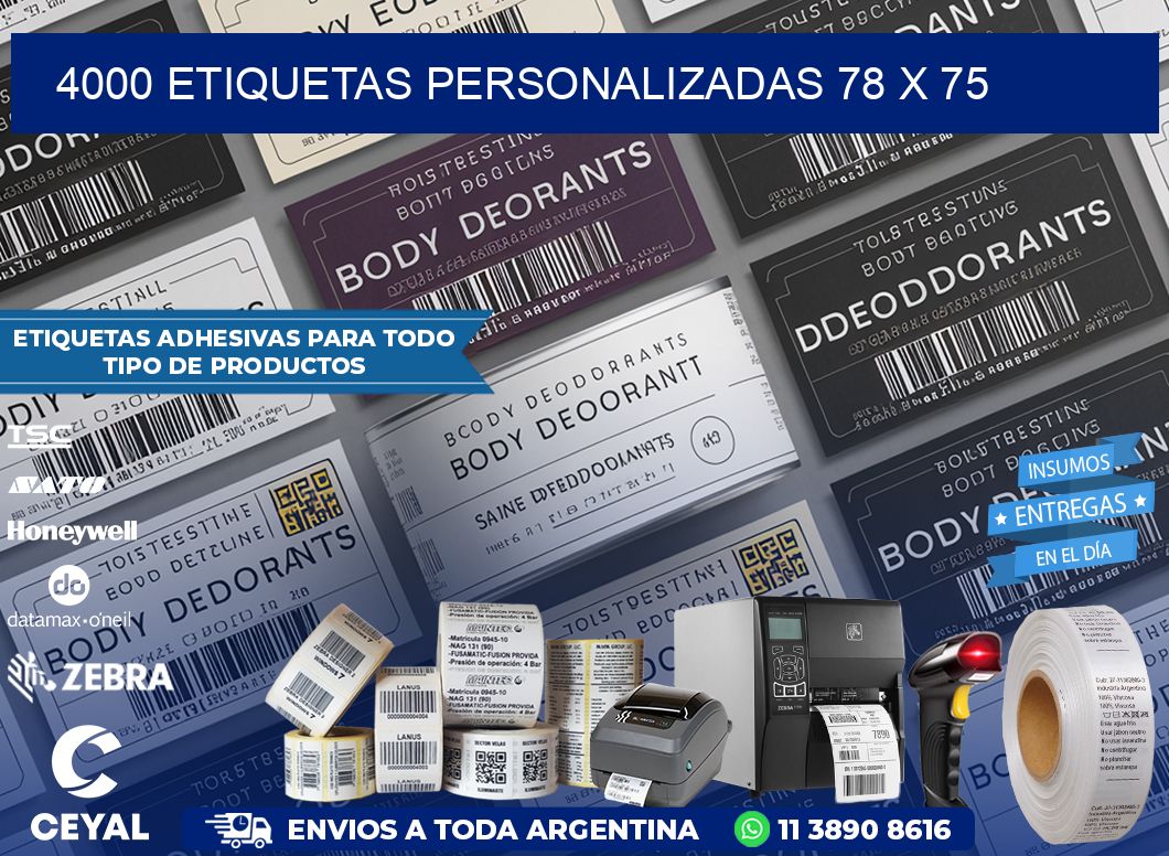 4000 ETIQUETAS PERSONALIZADAS 78 x 75