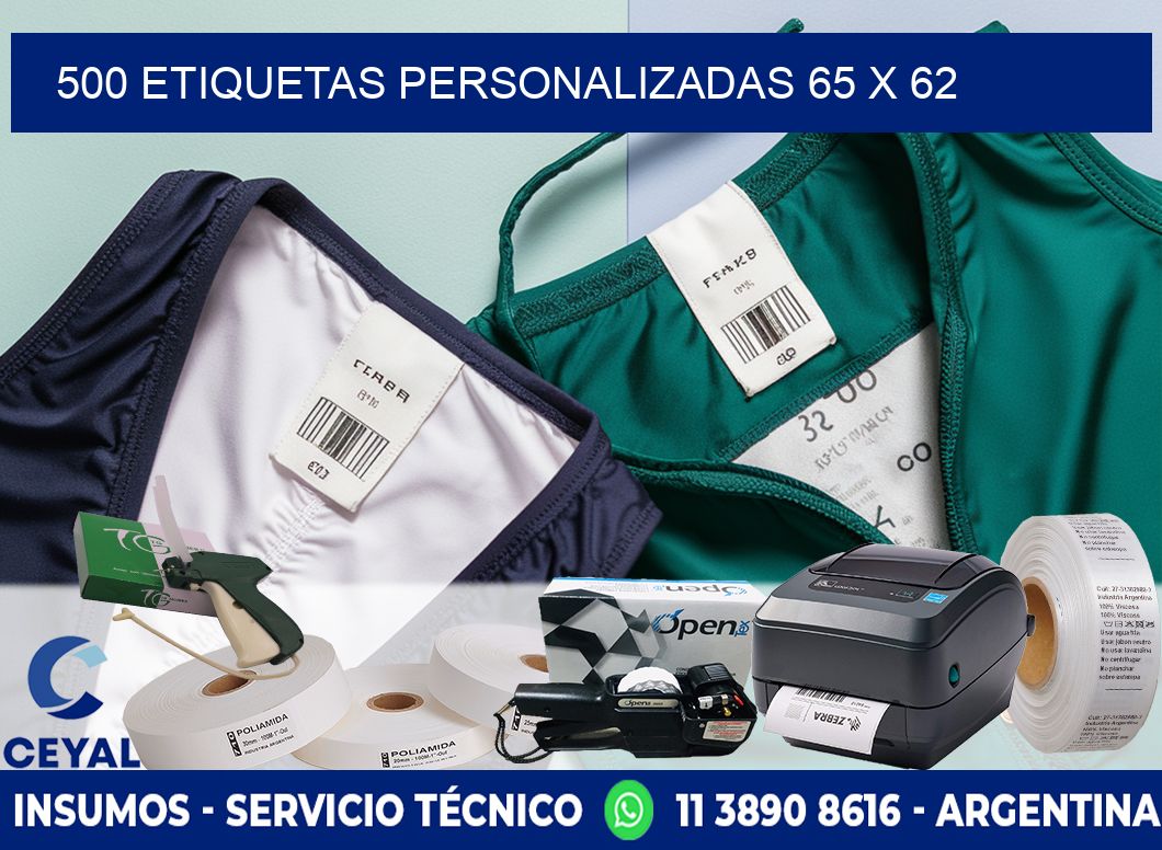 500 ETIQUETAS PERSONALIZADAS 65 x 62