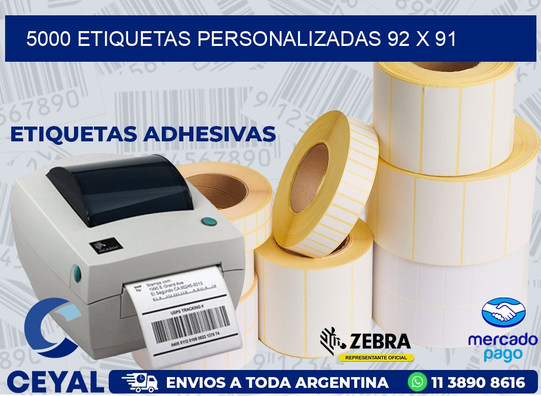 5000 ETIQUETAS PERSONALIZADAS 92 x 91