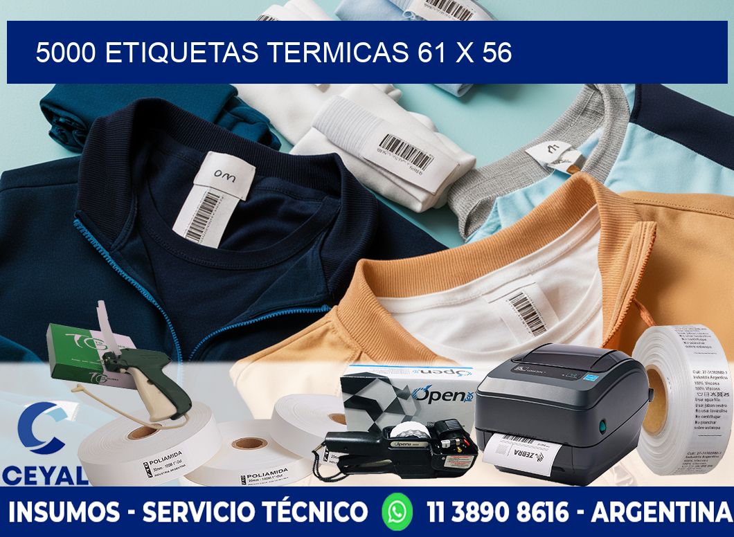 5000 ETIQUETAS TERMICAS 61 x 56