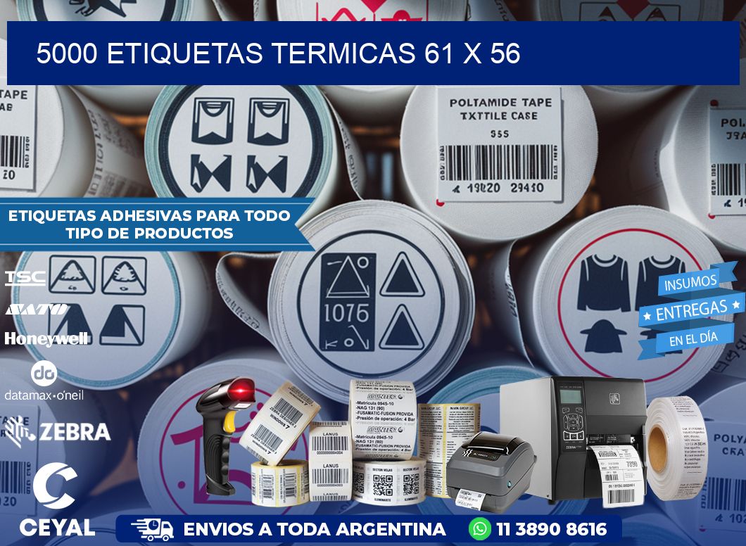 5000 ETIQUETAS TERMICAS 61 x 56
