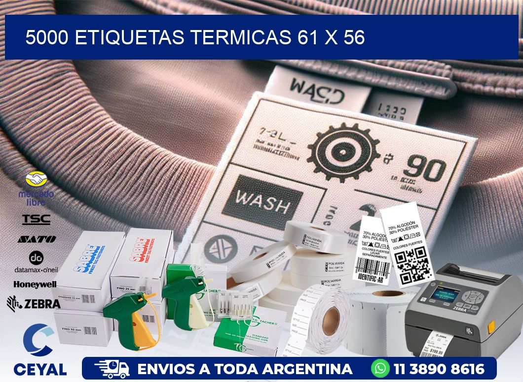 5000 ETIQUETAS TERMICAS 61 x 56