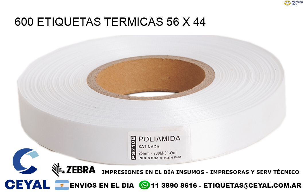 600 ETIQUETAS TERMICAS 56 x 44